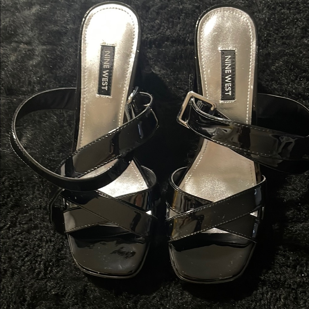 Nine West Black Patent Leather Heels